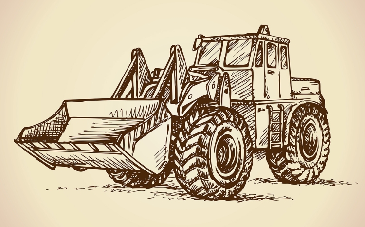 Трактор с ковшом рисунок