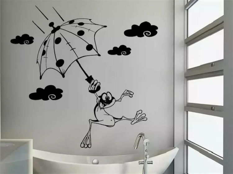 Рисунок на стену в ванную