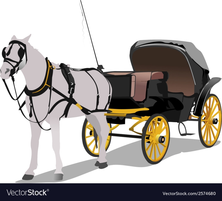 Лошадь с каретой рисунок
