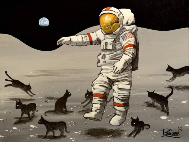 Кот космонавт арт