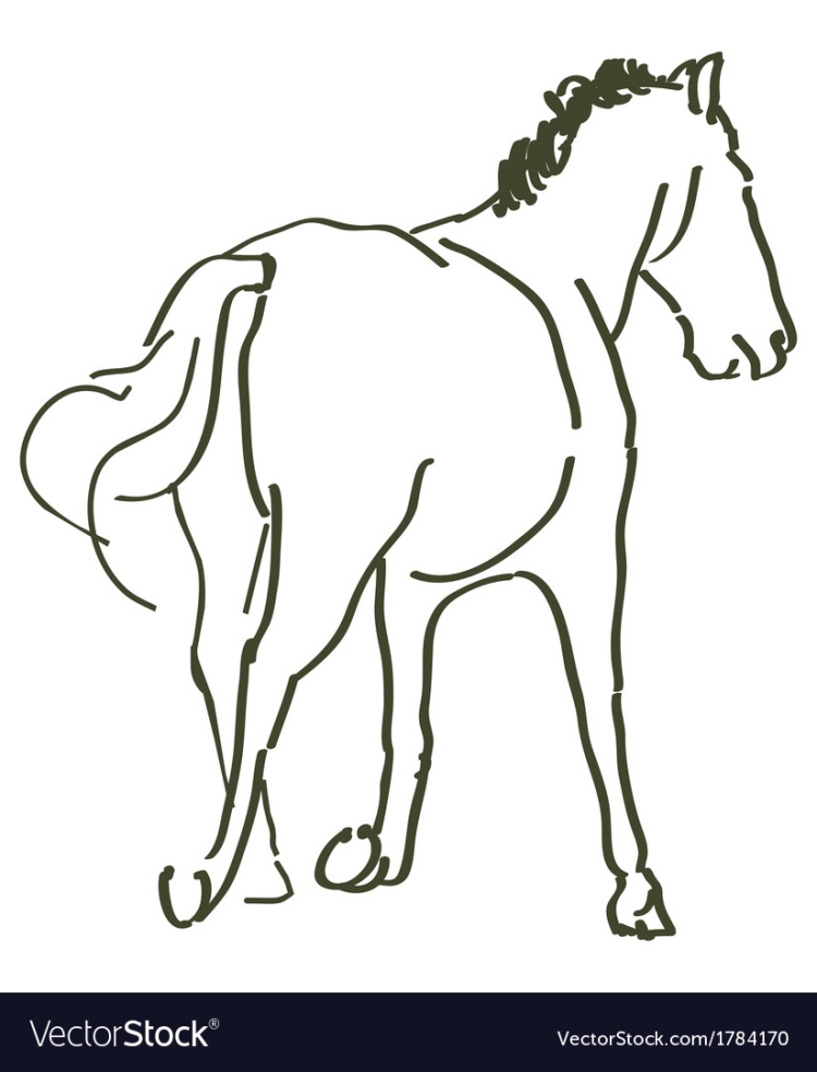 Лошадь рисунок боком