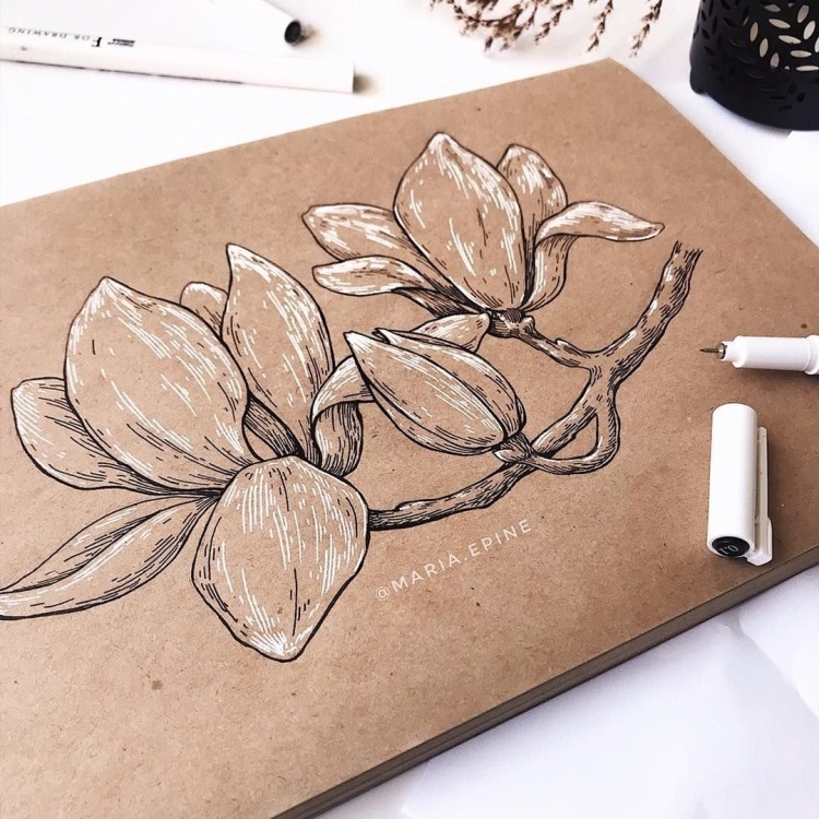 Рисование на крафт бумаге