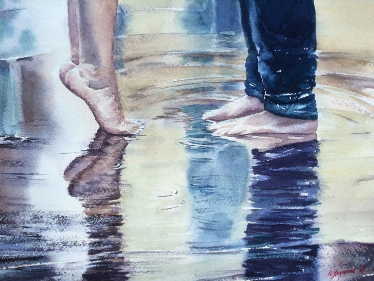 Рисунок дождя гуашью