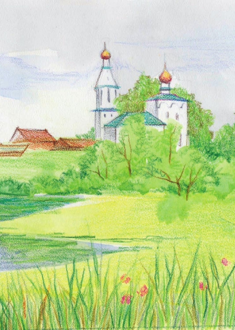 Просторы России рисунок детский