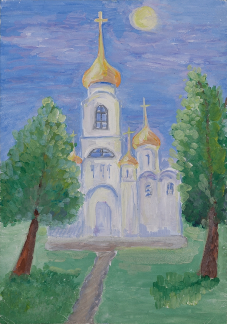 Церковь Покрова на Нерли акварель