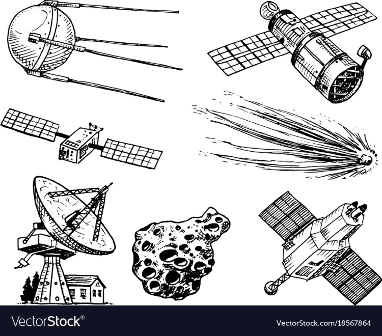 Космический Спутник рисунок