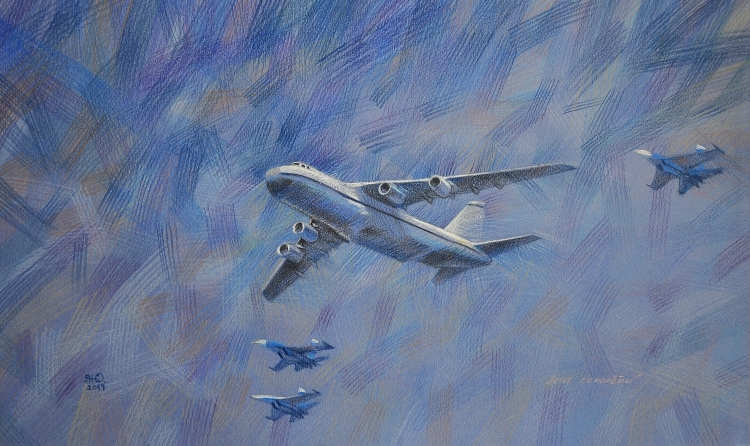 Самолет рисунок гуашью