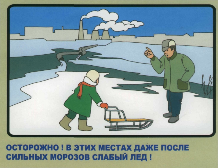 Рисунок на тему осторожно тонкий лед 7 класс