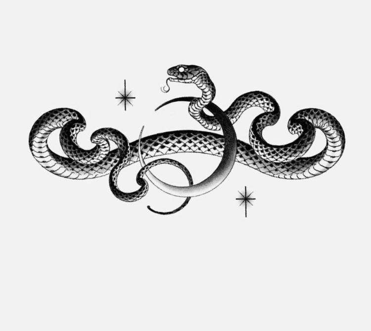 Эскиз рисунок змеи