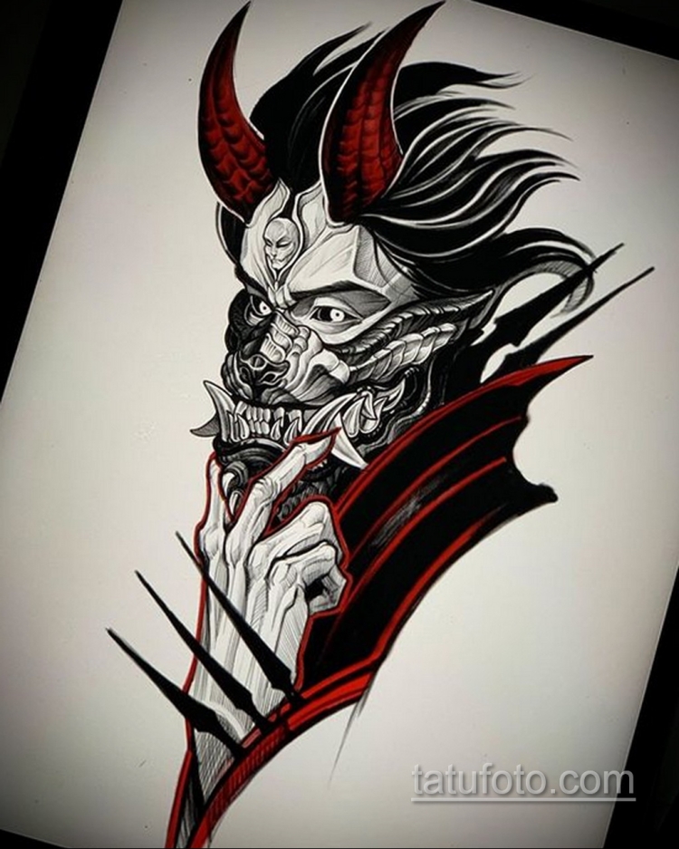 Эскиз самурай демон
