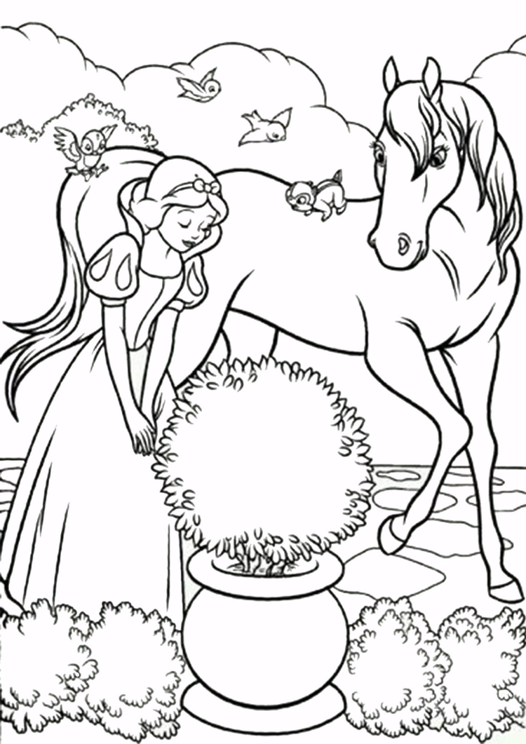 Раскраска принцесса на лошади