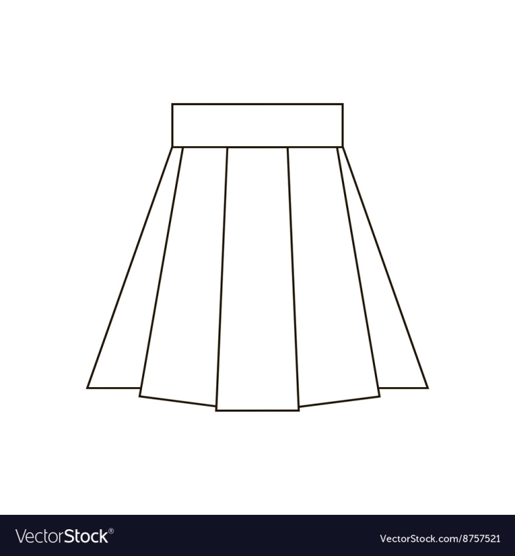 Эскиз юбки со складками