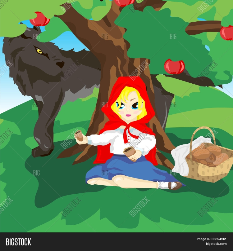 Рисунок красная шапочка и серый волк
