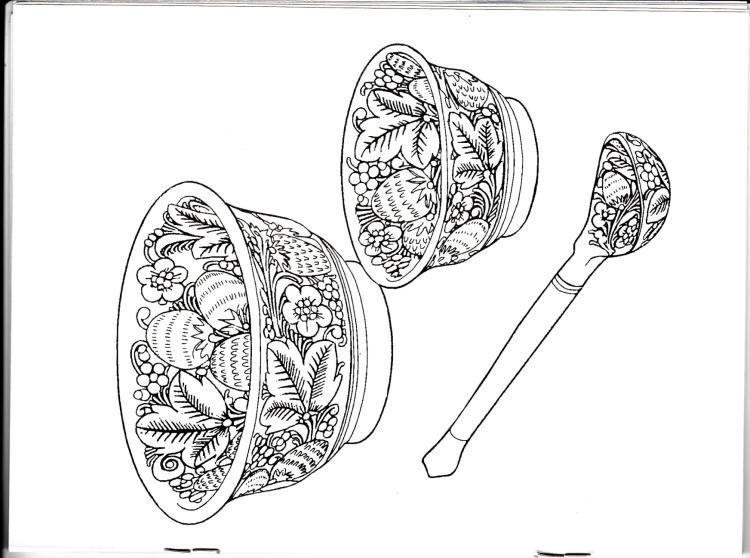 Ложка Хохлома раскраска