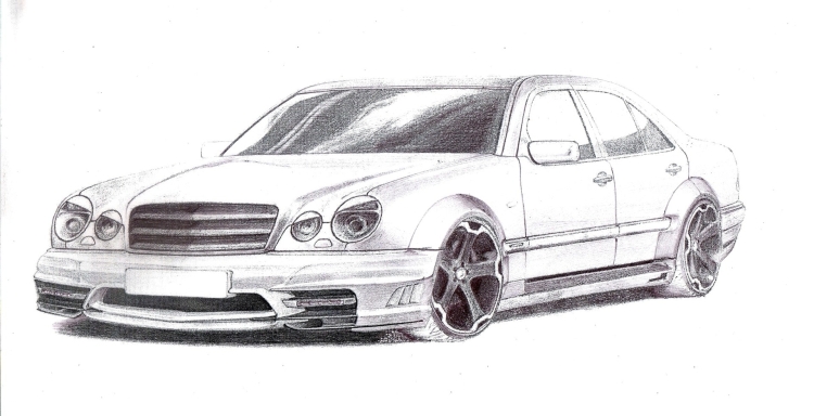 Рисунок машины мерседес
