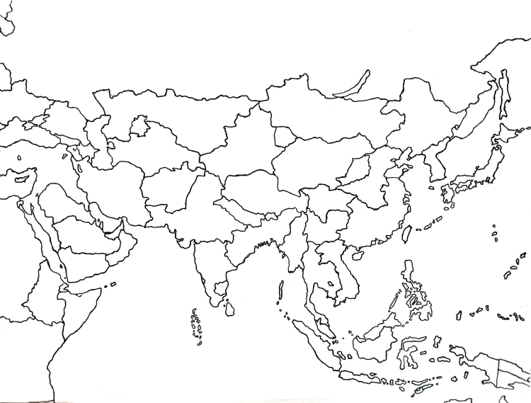 Азия раскраска