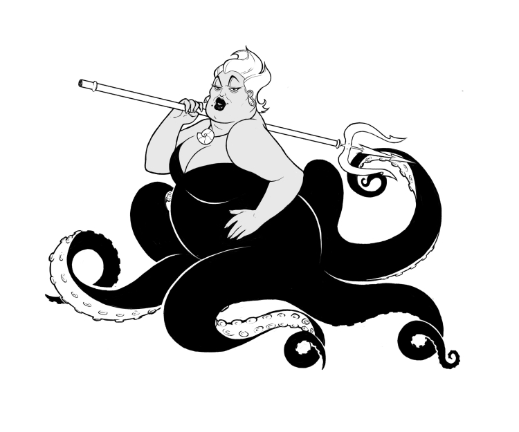 Villains Дисней рисунки Урсула