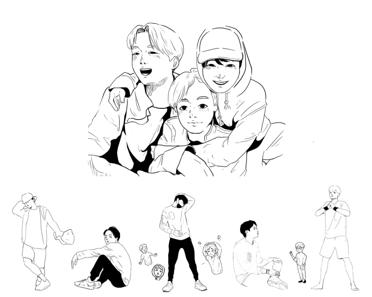 BTS раскраска