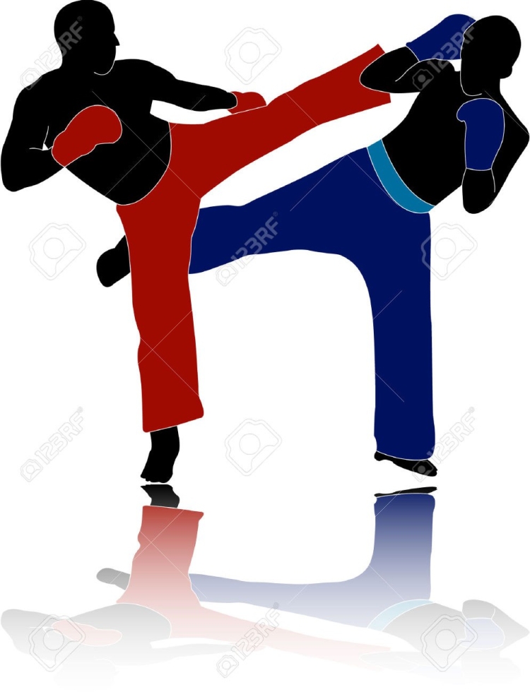 Спортивный узор кикбоксинг