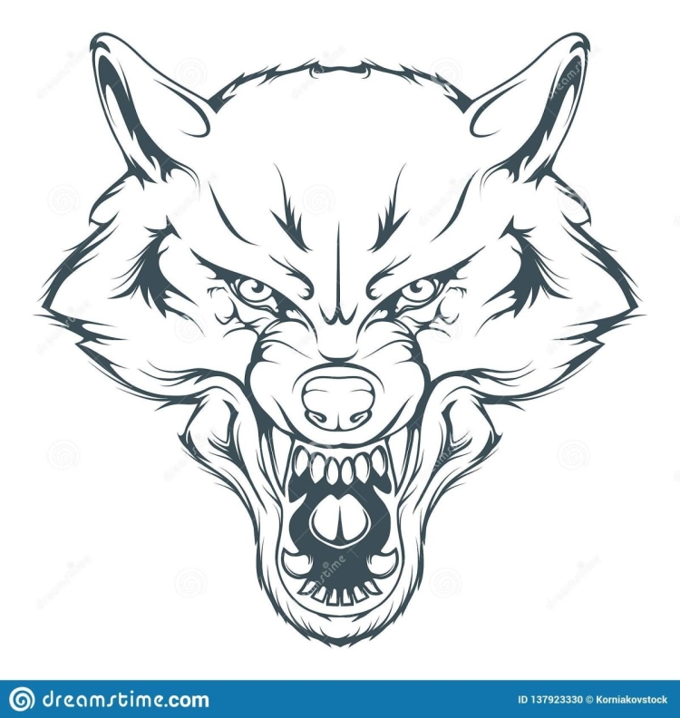 Рисунок голова волка