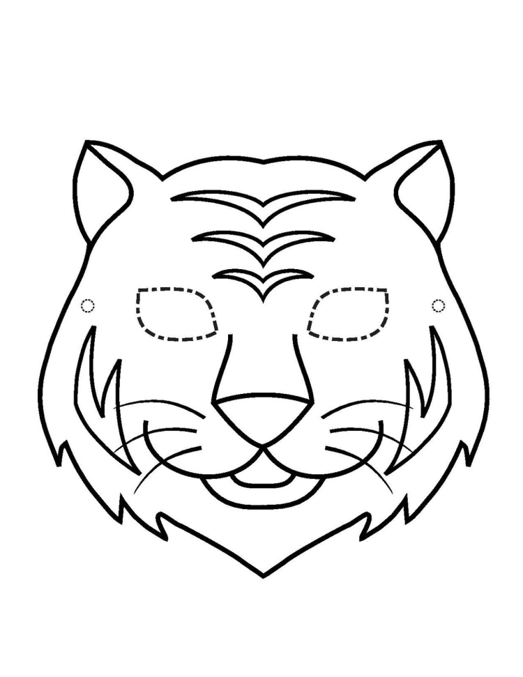 Раскраска лицо тигра