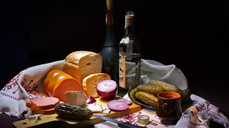 Застолье рисунок