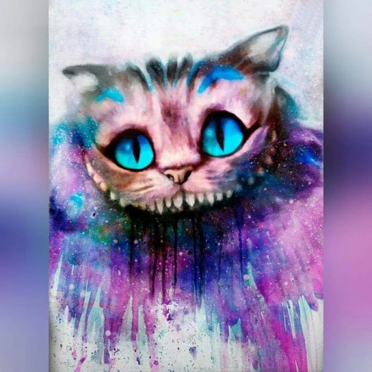 Кошка рисунок красками