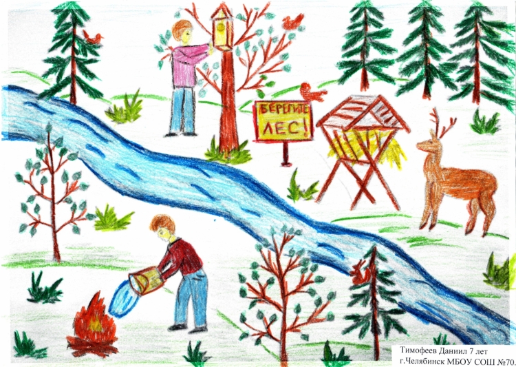 Экологический рисунок по лесной тропинке
