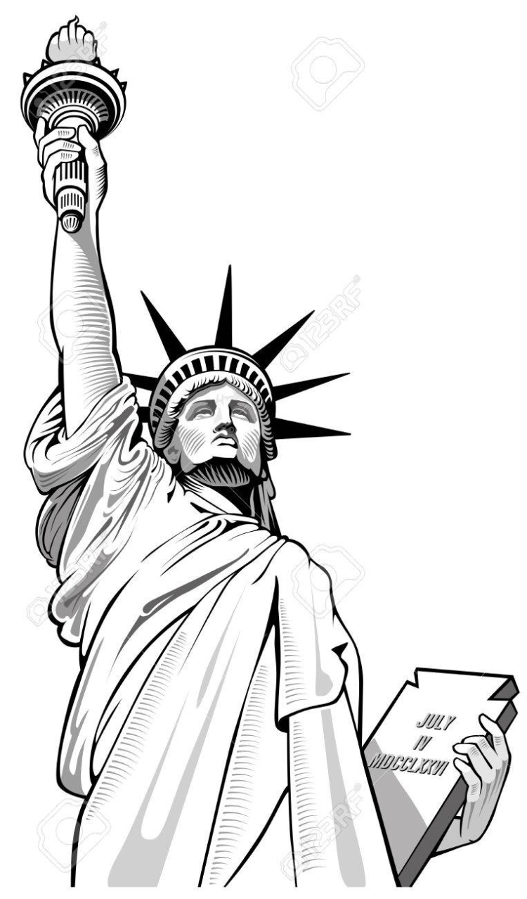 Статуя свободы рисунок для срисовки