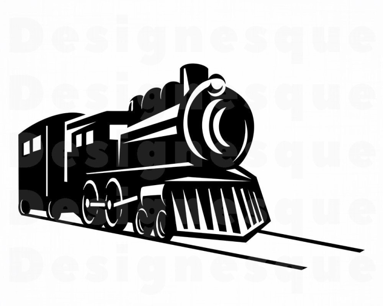 Поезд вектор Локомотив сбоку