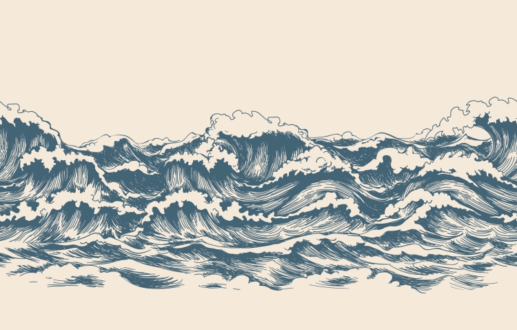 Морская волна рисунок