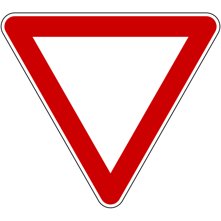 Знак Уступи дорогу перевернутый