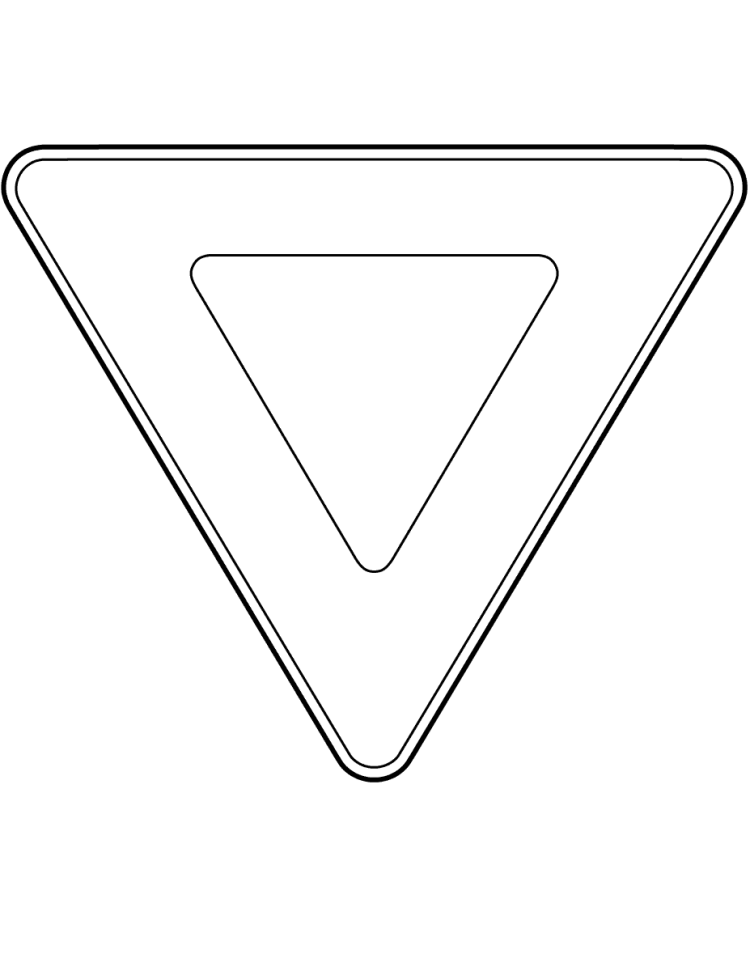 Знак Уступи дорогу раскраска