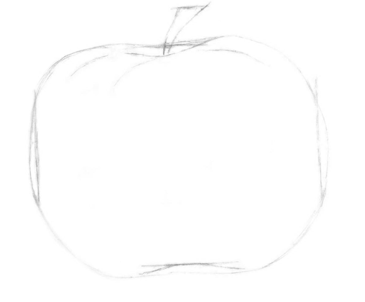 Поэтапное рисование яблони