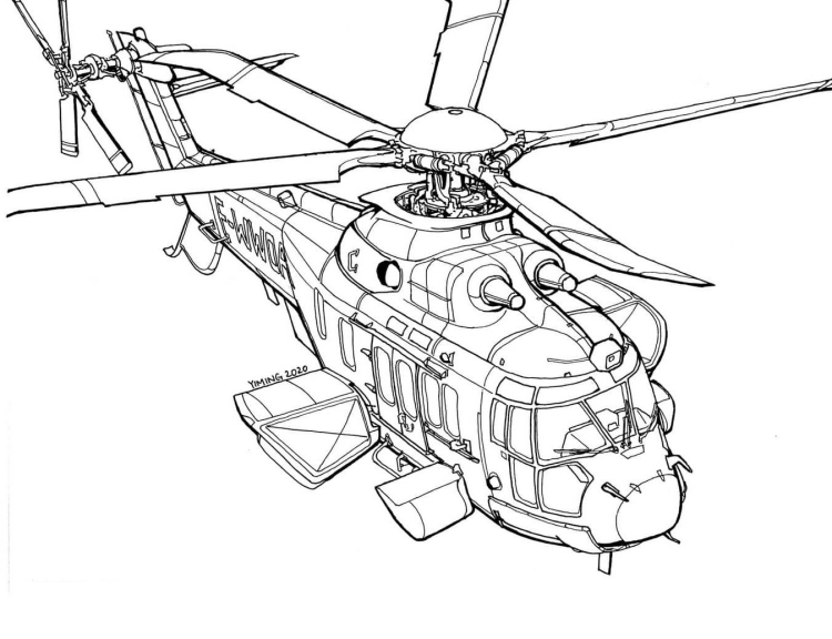 Вертолёт ка-52 Аллигатор рисунок