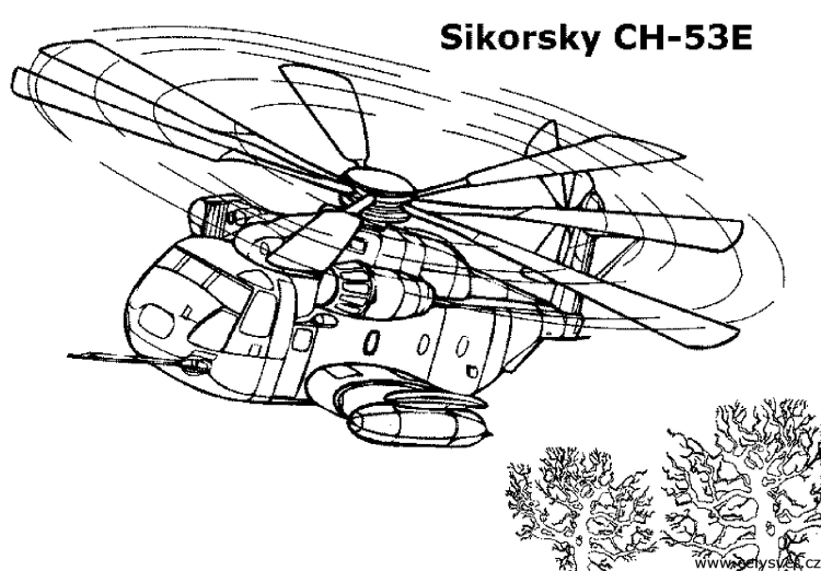 Вертолёт раскраска сложная