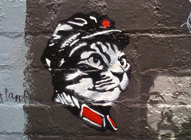 Рисунок кота граффити