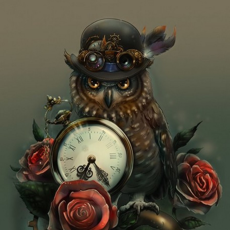 Steampunk Art Сова