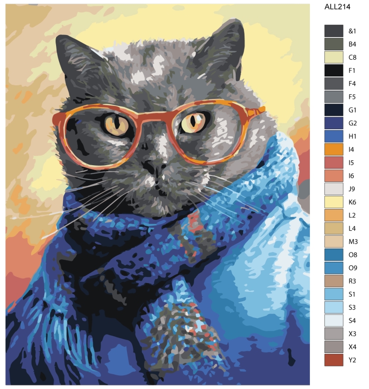 Кот в очках рисунок