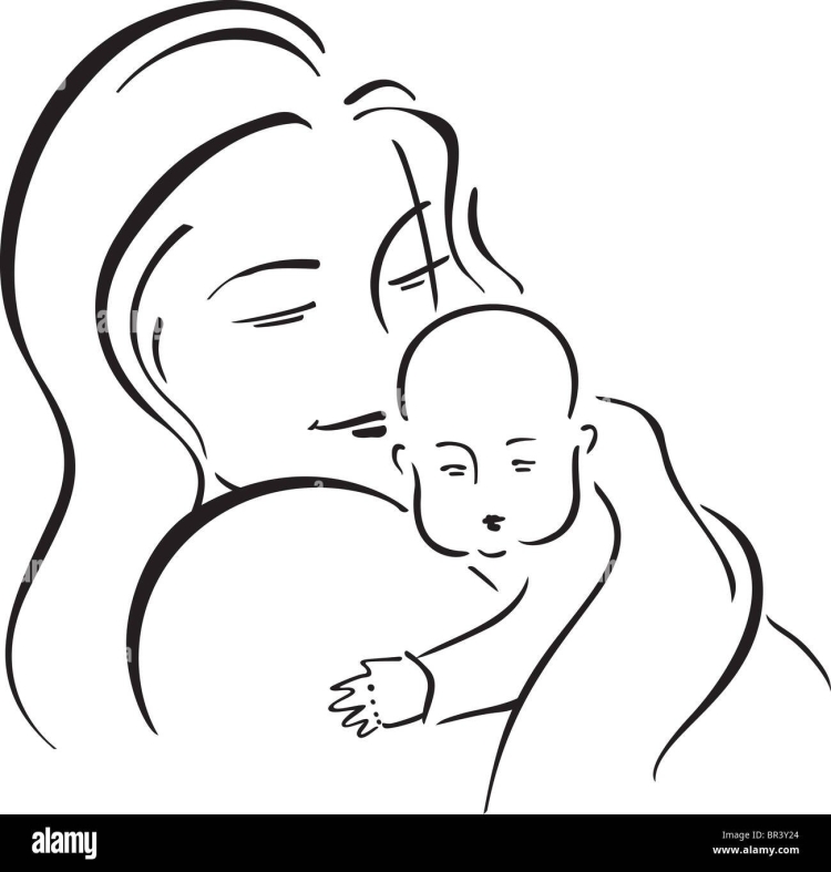 Рисунок мама и малыш