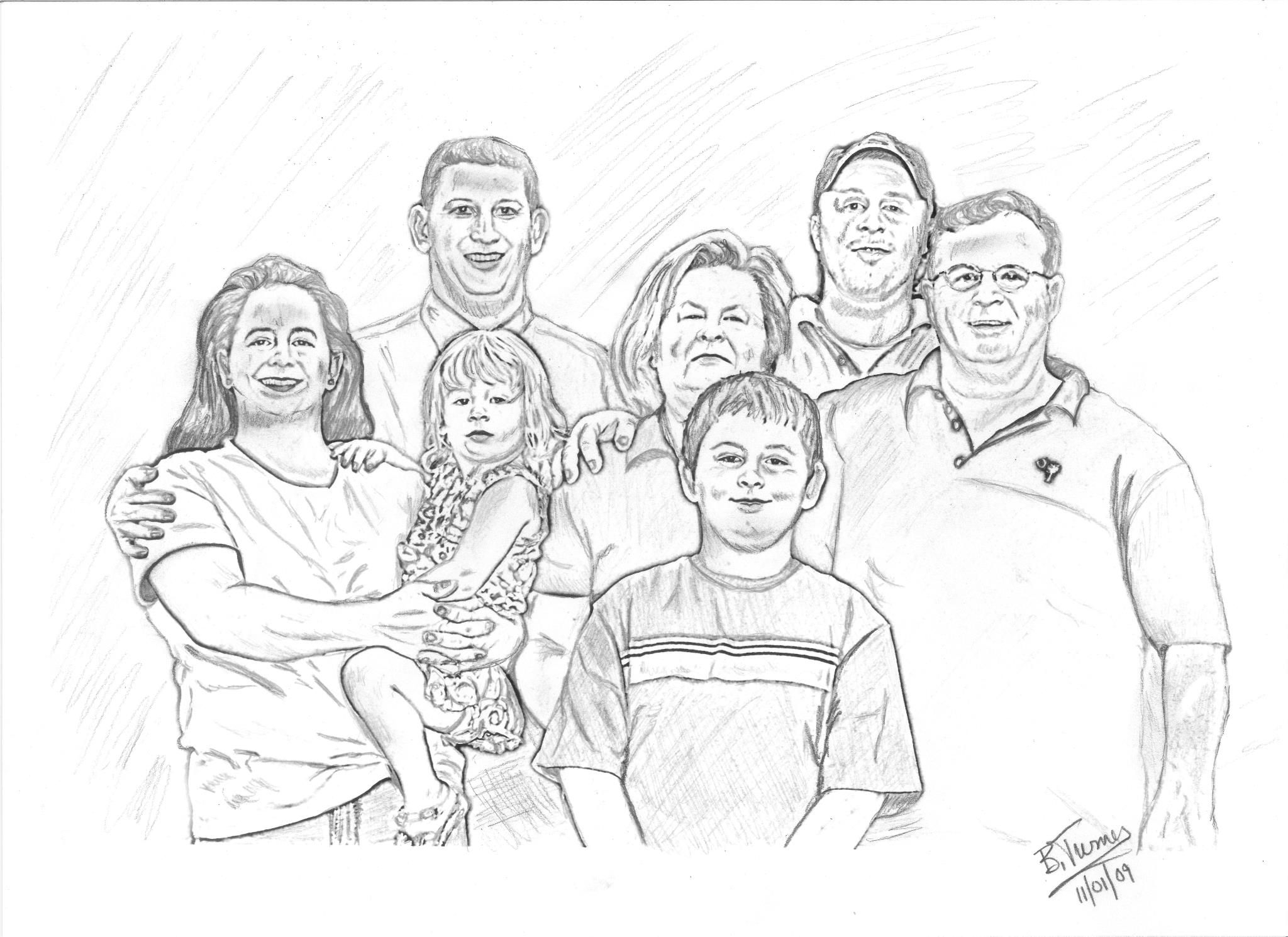 Стоковые фотографии по запросу Рисунки карандашом семья