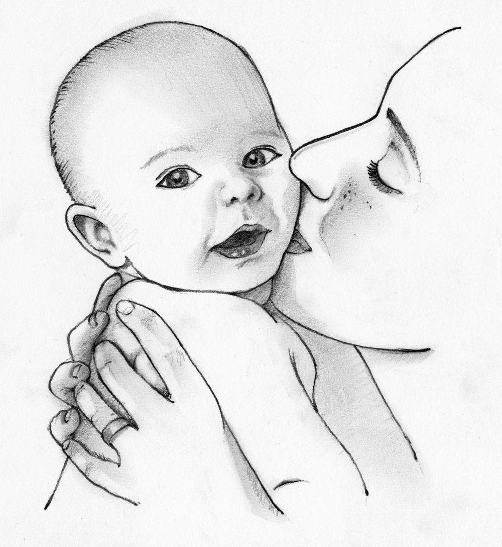 Рисунок матери и ребенка карандашом - 47 фото