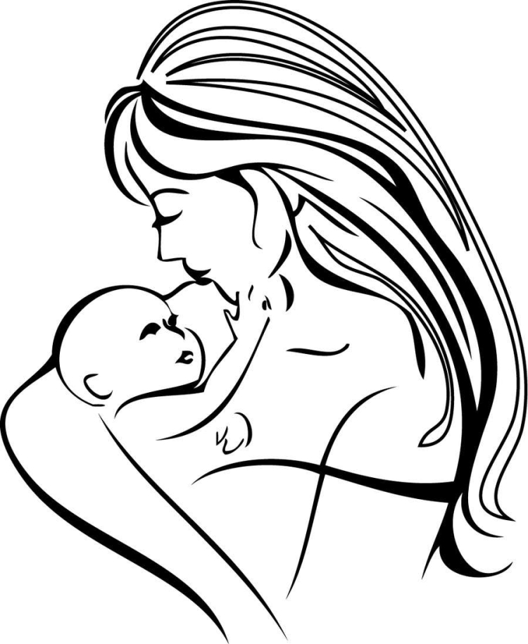 Рисунок матери и ребенка карандашом