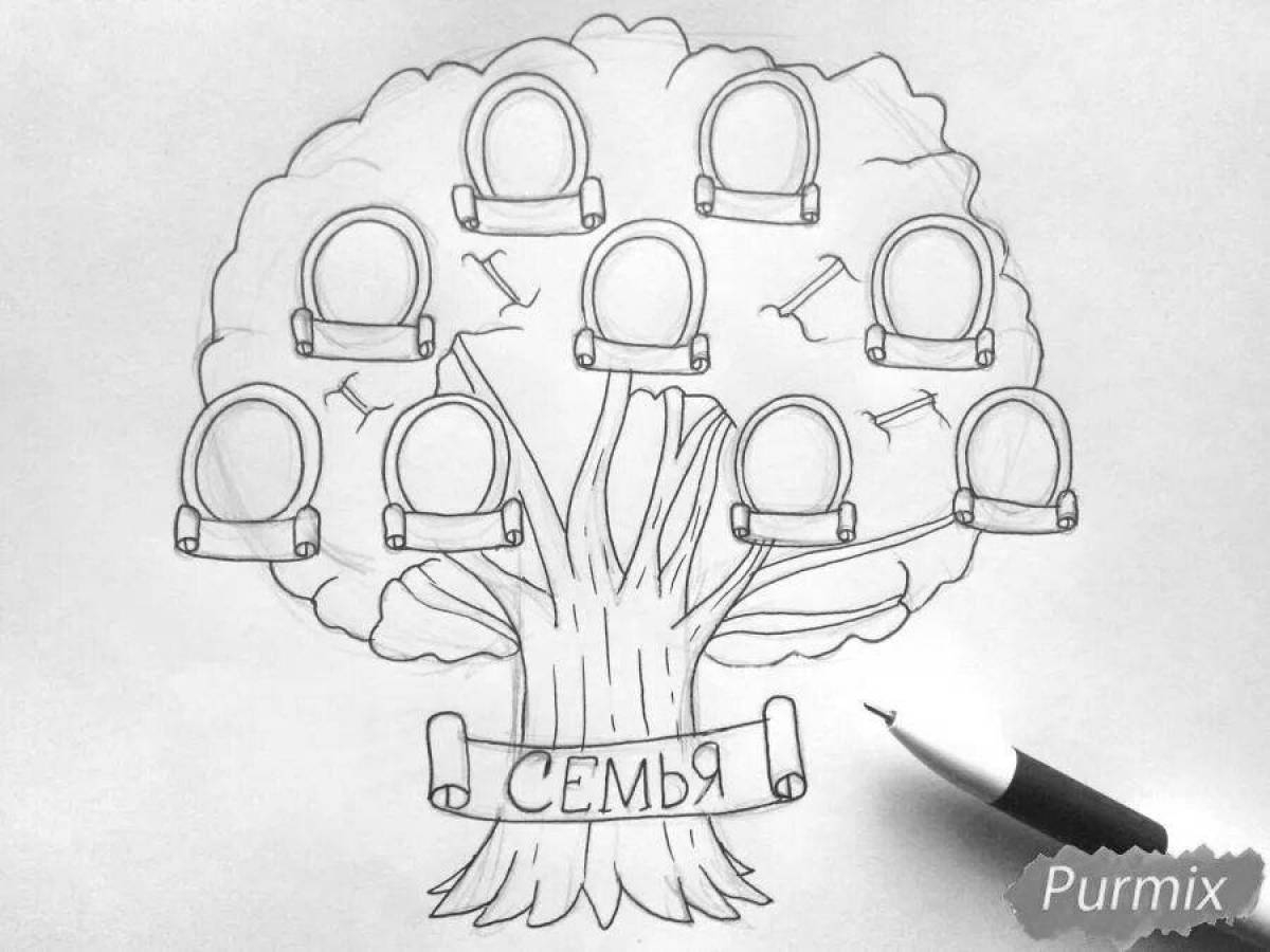 Как нарисовать семейное дерево — рисуем своими руками очень легко и быстро в школу ребенку