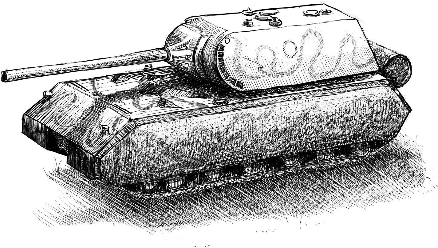 Легкий рисунок танка для срисовки 61 фото