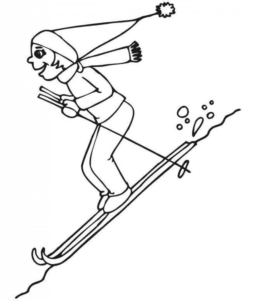 Лыжи раскраска. Лыжник рисунок для детей. Лыжи раскраска для детей. Раскраска спорт лыжи. Лыжник 3 класс
