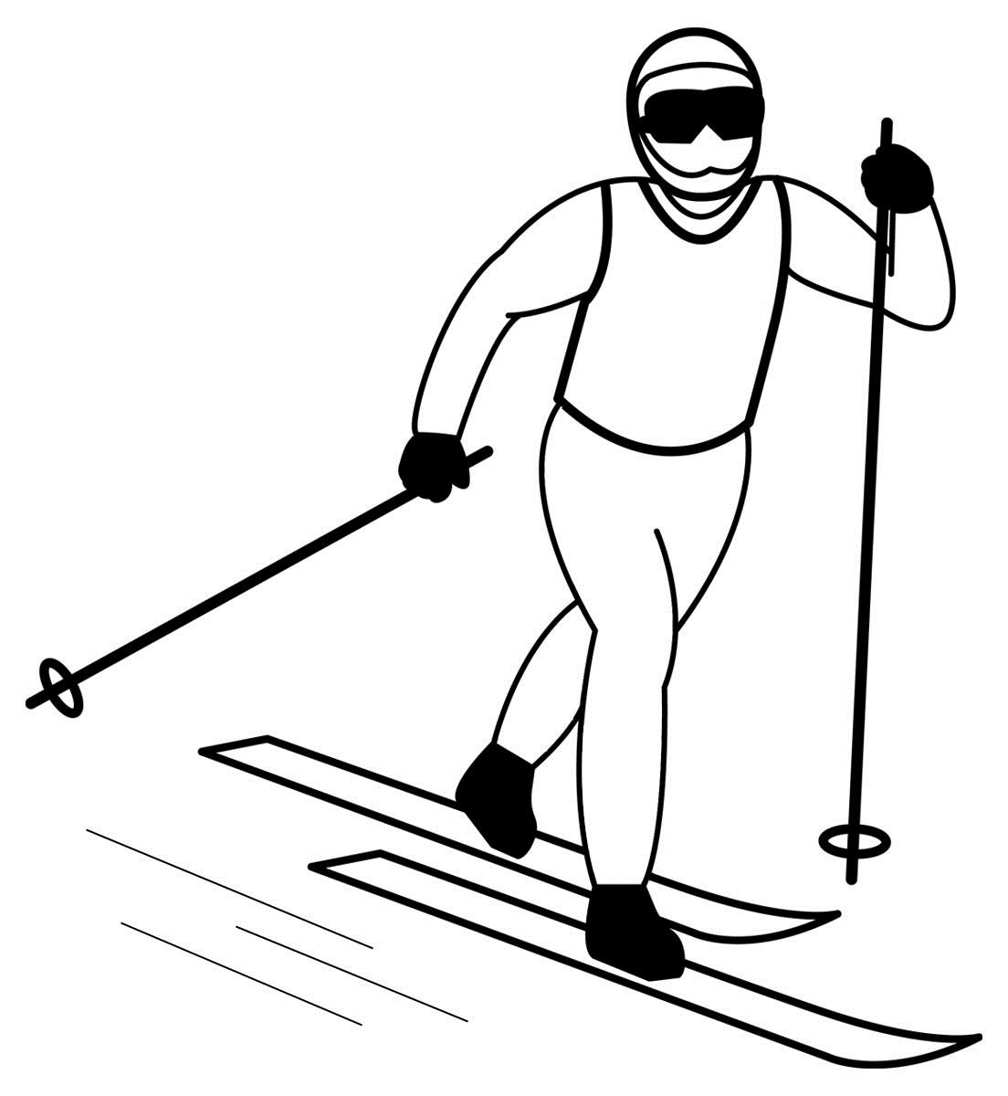 Раскраски спортсмены лыжник
