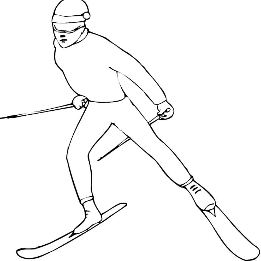 Раскраска лыжник | Раскраски для детей печать онлайн