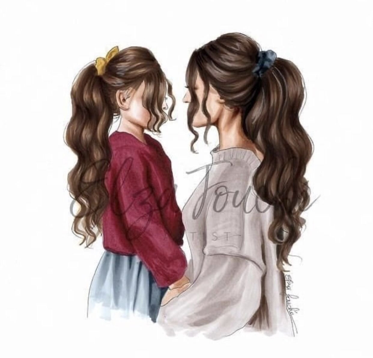 Искусство: Красивые Картинки Мамы и Дочки