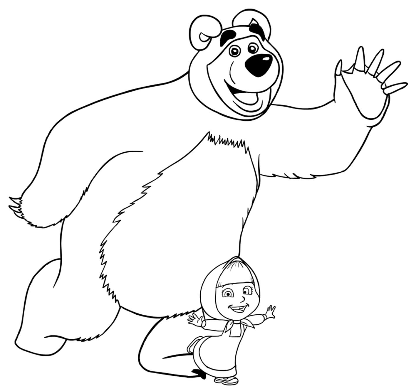 Детские раскраски маша и медведь